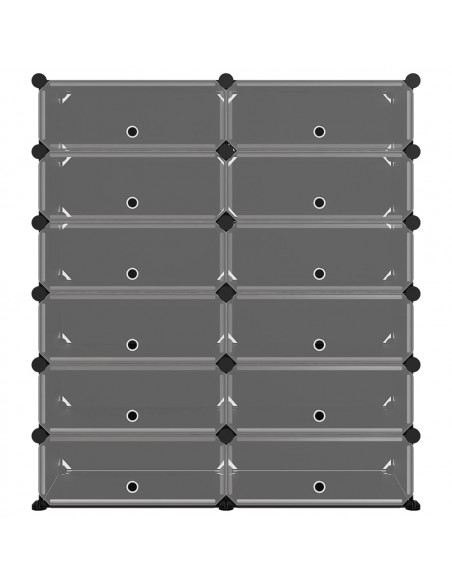 Scarpiera Nera 94,5x36,5x106 cm in PP