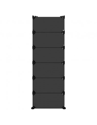 Scarpiera Nera 94,5x36,5x106 cm in PP