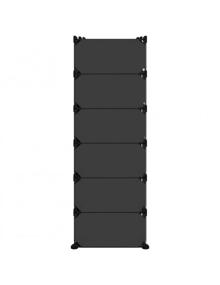 Scarpiera Nera 94,5x36,5x106 cm in PP