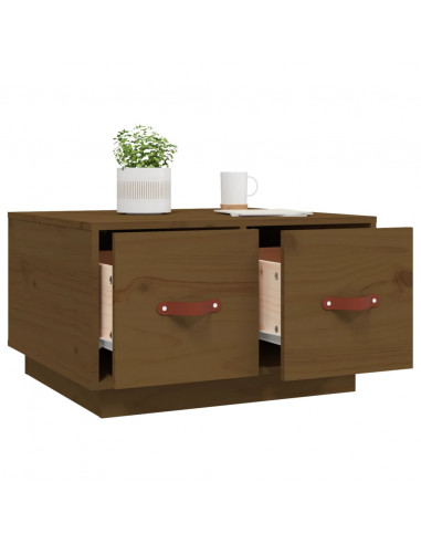 Tavolino da Salotto Miele 60x53x35 cm Legno Massello di Pino