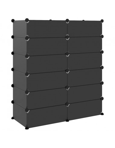 Scarpiera Nera 94,5x36,5x106 cm in PP