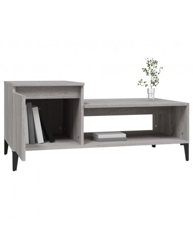 Tavolino da Salotto grigio sonoma 100x50x45cm Legno Multistrato