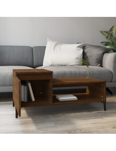 Tavolino da Salotto Rovere Marrone100x50x45cm Legno Multistrato