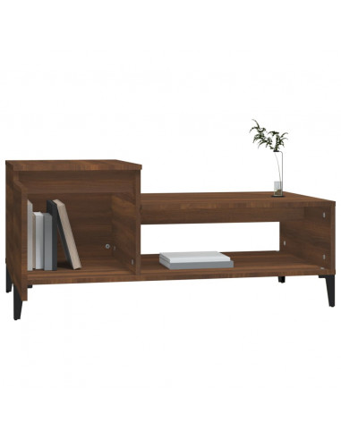 Tavolino da Salotto Rovere Marrone100x50x45cm Legno Multistrato