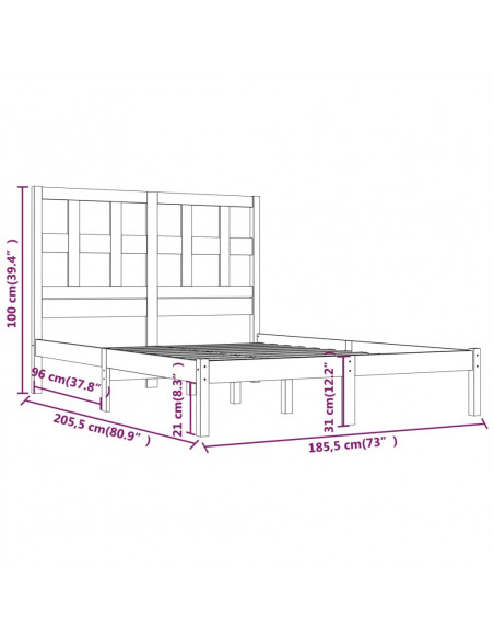Giroletto in Legno Massello 180x200 cm Super King