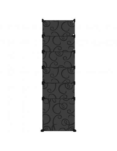 Scarpiera Nera 94x37x125 cm in PP