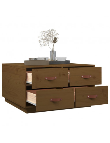 Tavolino da Salotto Miele 80x80x45 cm Legno Massello di Pino