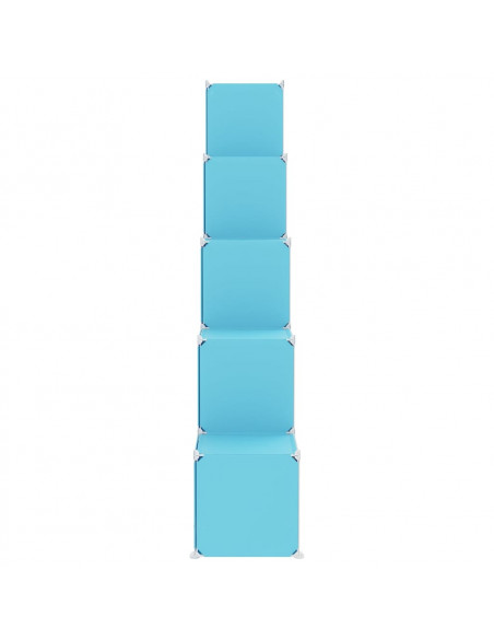 Scaffale Portaoggetti per Bambini con 15 Cubi Blu in PP