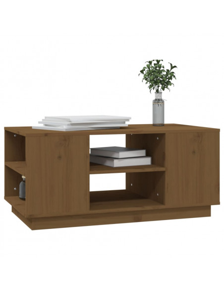 Tavolino da Salotto Miele 90x49x40,5 cm Legno Massello di Pino
