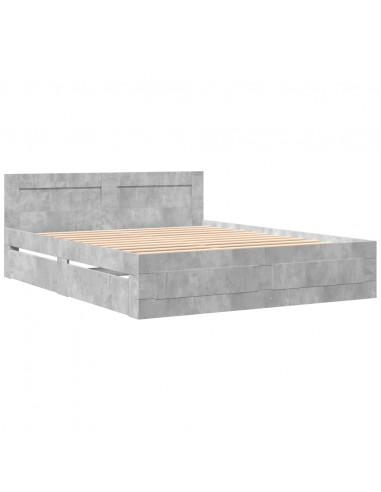 Giroletto Testiera Grigio Cemento 160x200 cm Legno Multistrato