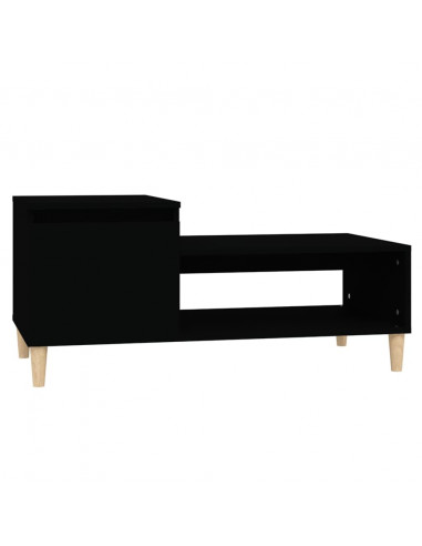 Tavolino da Salotto Nero 100x50x45 cm in Legno Multistrato