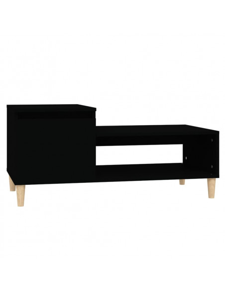 Tavolino da Salotto Nero 100x50x45 cm in Legno Multistrato