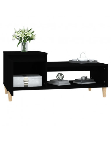 Tavolino da Salotto Nero 100x50x45 cm in Legno Multistrato