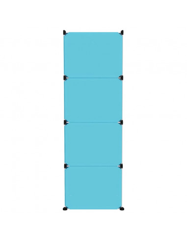 Scaffale Portaoggetti per Bambini con 12 Cubi Blu in PP