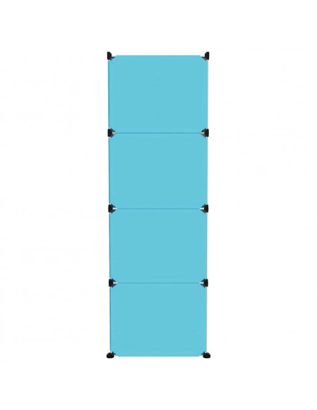 Scaffale Portaoggetti per Bambini con 12 Cubi Blu in PP