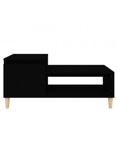 Tavolino da Salotto Nero 100x50x45 cm in Legno Multistrato