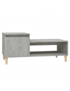 Tavolino Salotto Grigio Cemento 100x50x45 cm Legno Multistrato 2