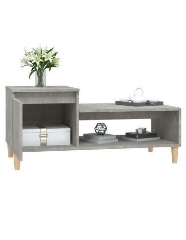 Tavolino Salotto Grigio Cemento 100x50x45 cm Legno Multistrato
