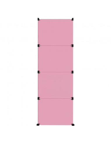 Scaffale Portaoggetti per Bambini con 12 Cubi Rosa in PP