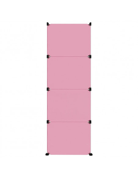 Scaffale Portaoggetti per Bambini con 12 Cubi Rosa in PP