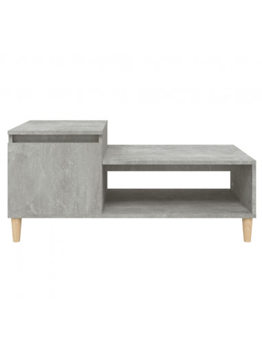 Tavolino Salotto Grigio Cemento 100x50x45 cm Legno Multistrato