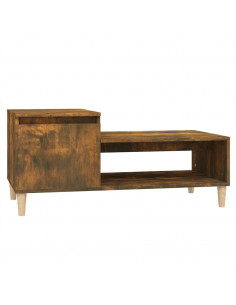 Tavolino da Salotto Rovere Fumo 100x50x45 cm Legno Multistrato 2
