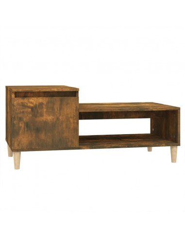 Tavolino da Salotto Rovere Fumo 100x50x45 cm Legno Multistrato