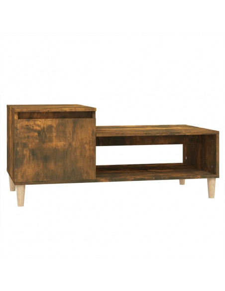 Tavolino da Salotto Rovere Fumo 100x50x45 cm Legno Multistrato
