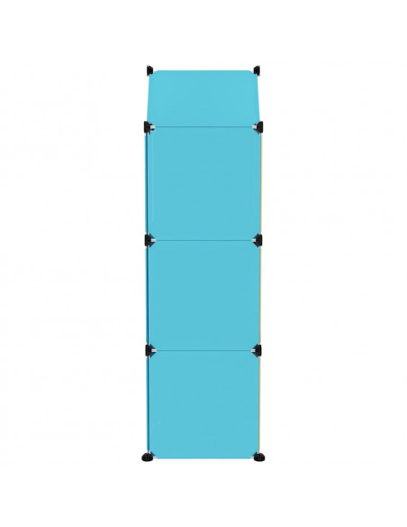 Scaffale Portaoggetti per Bambini con 8 Cubi Blu in PP