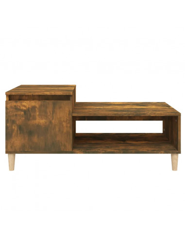 Tavolino da Salotto Rovere Fumo 100x50x45 cm Legno Multistrato