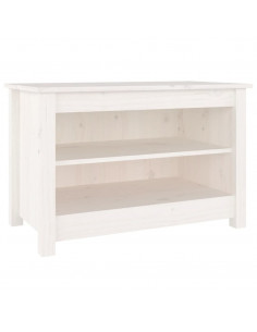 Scarpiera Bianca 70x38x45,5 cm in Legno Massello di Pino 2