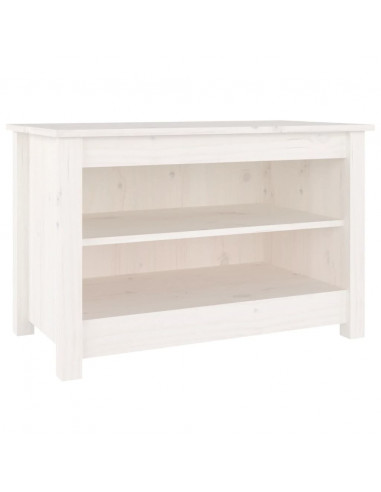 Scarpiera Bianca 70x38x45,5 cm in Legno Massello di Pino