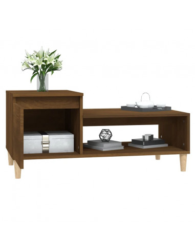 Tavolino da Salotto Rovere Marrone100x50x45cm Legno Multistrato