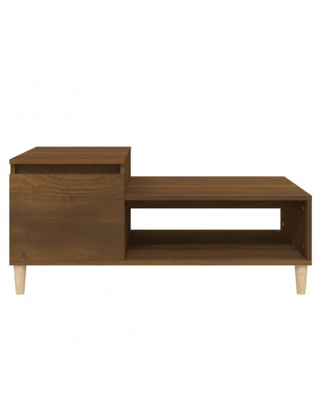Tavolino da Salotto Rovere Marrone100x50x45cm Legno Multistrato