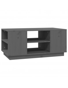 Tavolino da Salotto Grigio 90x49x40,5 cm Legno Massello di Pino 2