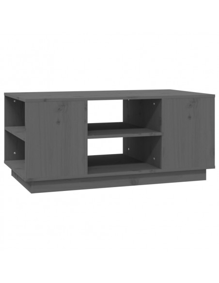 Tavolino da Salotto Grigio 90x49x40,5 cm Legno Massello di Pino