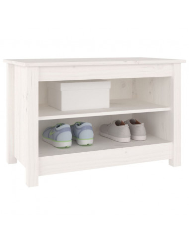 Scarpiera Bianca 70x38x45,5 cm in Legno Massello di Pino