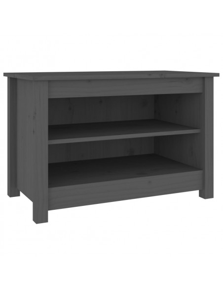Scarpiera Grigia 70x38x45,5 cm in Legno Massello di Pino