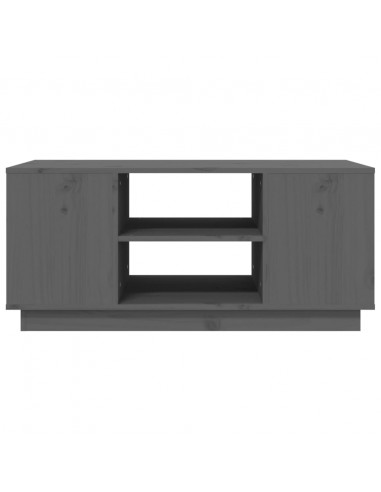 Tavolino da Salotto Grigio 90x49x40,5 cm Legno Massello di Pino