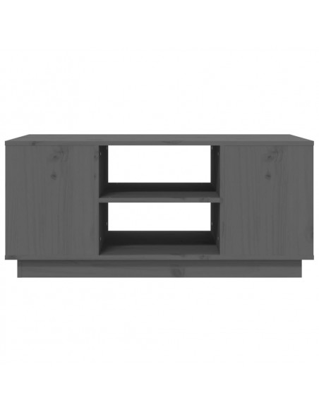 Tavolino da Salotto Grigio 90x49x40,5 cm Legno Massello di Pino