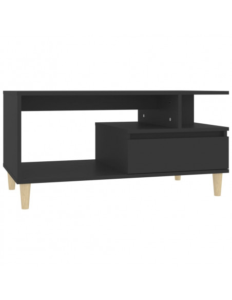 Tavolino da Salotto Nero 90x49x45 cm in Legno Multistrato