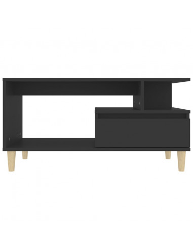 Tavolino da Salotto Nero 90x49x45 cm in Legno Multistrato