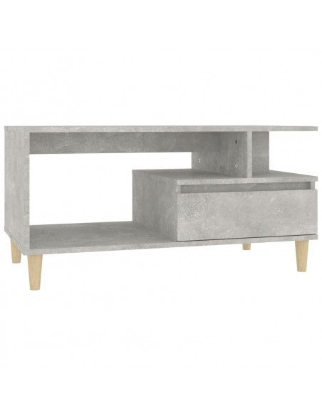 Tavolino Salotto Grigio Cemento 90x49x45 cm Legno Multistrato