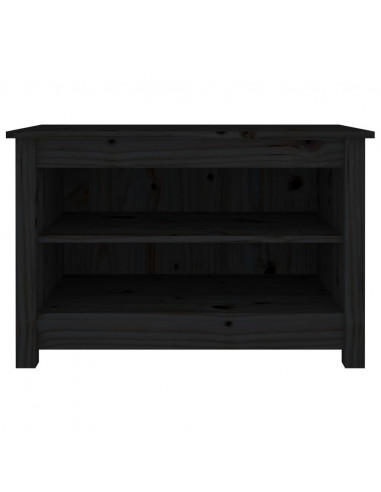 Scarpiera Nera 70x38x45,5 cm in Legno Massello di Pino