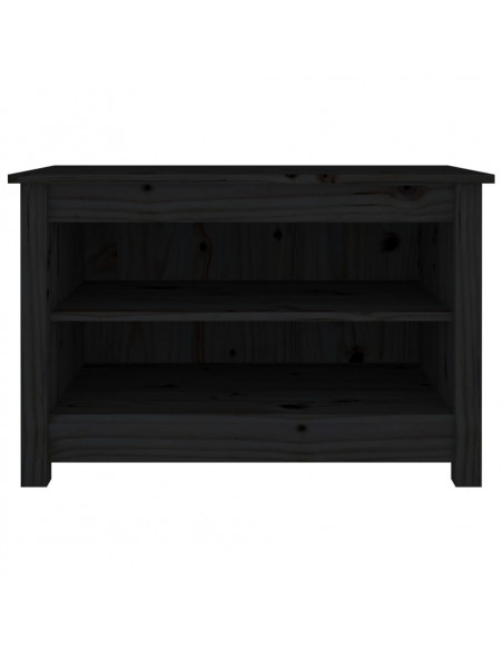 Scarpiera Nera 70x38x45,5 cm in Legno Massello di Pino