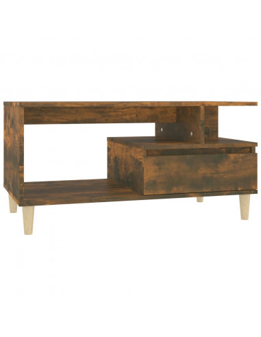 Tavolino da Salotto Rovere Fumo 90x49x45 cm Legno Multistrato