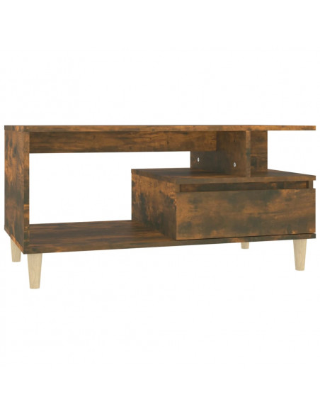 Tavolino da Salotto Rovere Fumo 90x49x45 cm Legno Multistrato