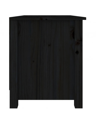 Scarpiera Nera 70x38x45,5 cm in Legno Massello di Pino