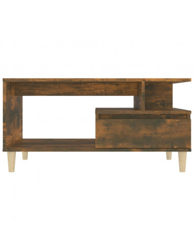 Tavolino da Salotto Rovere Fumo 90x49x45 cm Legno Multistrato