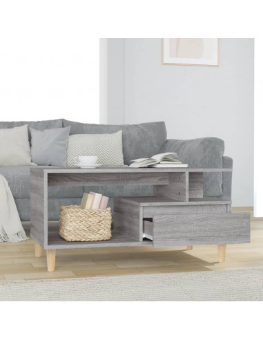 Tavolino da Salotto Grigio Sonoma 90x49x45 cm Legno Multistrato